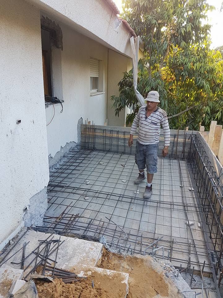 זיון לתקרת תוספת בנייה צמודה לבית קיים